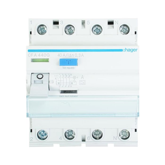Hager interruptor diferencial 4 polos 40 A 300 mA tipo A